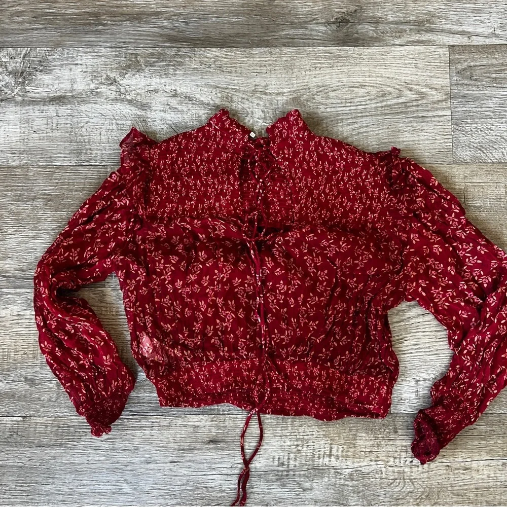 Free People Roma Ruched Top in Red